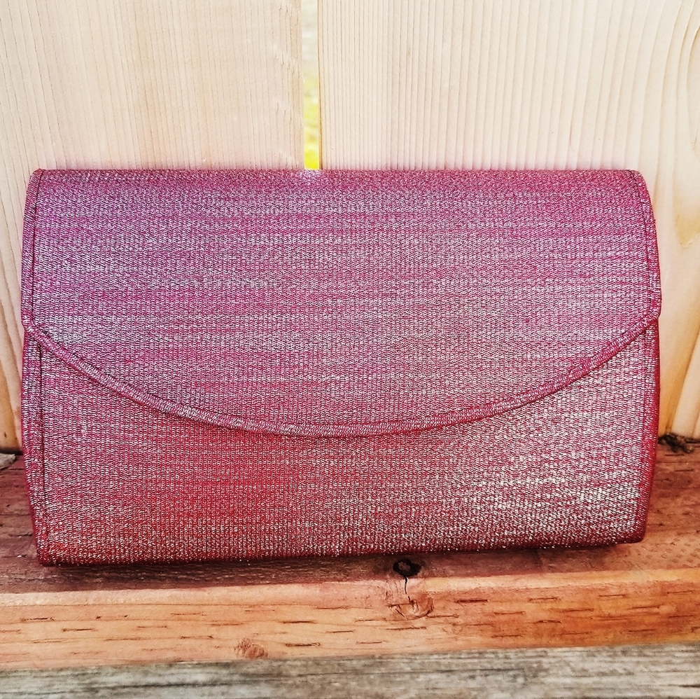 Vintage Metallic Wine Clutch or Shoulder Bag